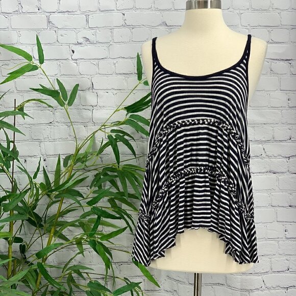 We The Free Tops - 🎉We The Free Dark Navy & White Stripe Knit Top